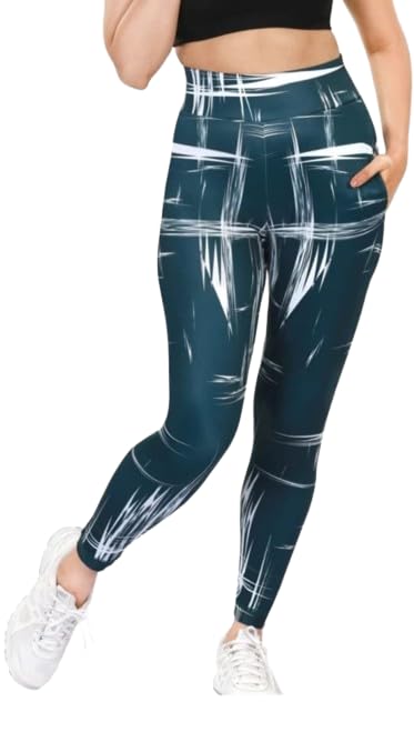 Women's Elastic Waist Skin fit Digital Printed Training Full Length Tights with mesh Cut-Out & Zipper Pocket Pack of 1-picture-19