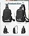 Black Crossbody Sling Backpacks Sling Bag for Men Women, Small Shoulder Backpack Motorcycle Chest Bags One Strap Backpack, Mini Chest Daypack for Casual Travel Hiking Gym Outdoor Sports