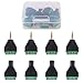 Glarks 8Pcs 3.5mm(1/8inch) Stereo TRRS Audio Balanced Male & Female Jack to AV 4-Screw Terminal Block Balun Converter Adapter Connectors