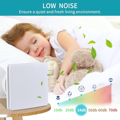 FanGoFast Badlüfter 100mm, Abluftventilator Leiser mit Rücklaufklappe, 12W Leistungsstarke Wandventilator Lüfter für Küche Bad Gewächshaus Garage