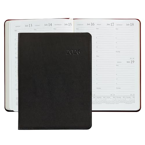 Graphic Image 2026 Leather Desk Diary Black
