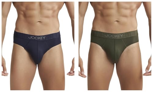 Image of Jockey IC31 Men's Supima Cotton Elastane Stretch Solid Brief with Ultrasoft Waistband (Pack of 2)