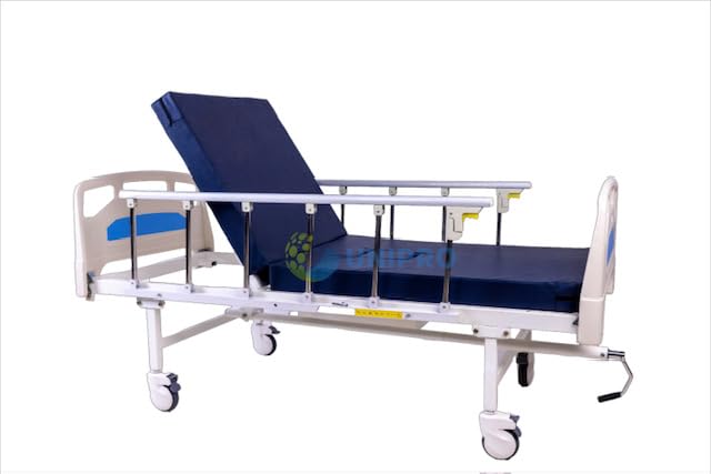 Image of UNI-PRO UNIPRO Hospital Bed with Commode for Patients at Home | One Function | Manual Semi-Fowler Backrest with Foam Mattress | Adjustable for Comfort Safety and Ease of Use in Home Care