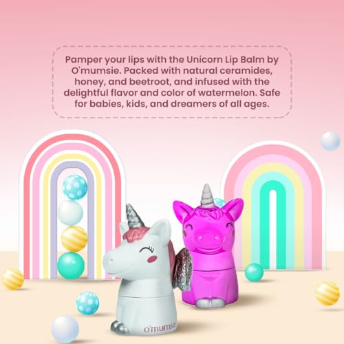 Image of O'mumsie Unicorn Lip Balm | Gentle Lip Care with Shea Butter & Coconut Oil | Perfect for Kids & Adults | Available in Celestial Wings & Twilight Pink | 5 grams