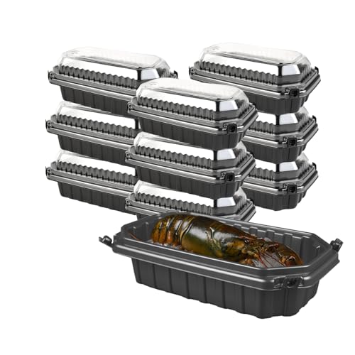 RELOCKS Ultra-Cold Freezer Containers (-30°C/-22°F), Frozen Meal Prep Storage with Lids, Microwave & Freezer-Safe, Perfect for Frozen Meat, Seafood and Hot Meals, 10" x 5.9" x 3.7", 10 Packs