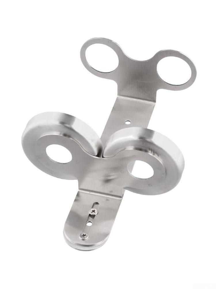 Yhenlovtt Dispenser di sapone da parete in acciaio inox con supporto per bottiglie da bagno e cucina commerciale cromato lucido (2 fori)