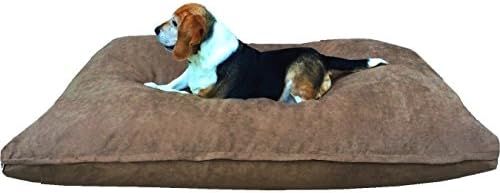 dogbed4less Large Memory Foam Dog Bed for Medium Dogs, Orthopedic Comfort, Waterproof Liner and Suede Pet Bed Cover 41X27 Inch Pillow, Brown