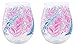 Lilly Pulitzer Acrylic Stemless Wine Glass Set of 2, 16 Ounces, Kaleidoscope Coral