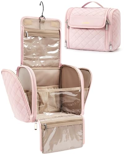 BAGSMART Makeup Bag for Women with Hanging Hook, Large Portable Capacity Water-resistant Organizer...