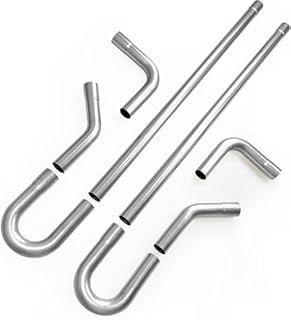 8 Pcs 2.5 Inch T304 Exhaust Pipe Kit,Mandrel Bend Pipes, Straight (48 Inch Length), U-Bend, 90 Degree & 45 Degree Mild Steel Tubing, Universal Fit，DIY Custom Exhaust Kit（stainless steels）