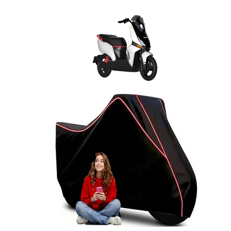 Image of LML Star Scooty Bike Cover Water Resistant Outdoor Use Universal Fit Scooters Motorcycles Heavy Duty UV Protection Dust Rain Scratch Resistant Elastic Bottom Black Blue Piping