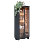 Cristaleira Adega Guanabara 2 Portas 1 Gaveta Preto Fosco