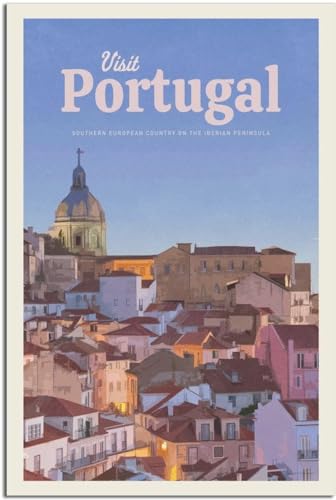 Pintura para decoración del hogar en lienzo de 50x75cm con póster vintage de Portugal