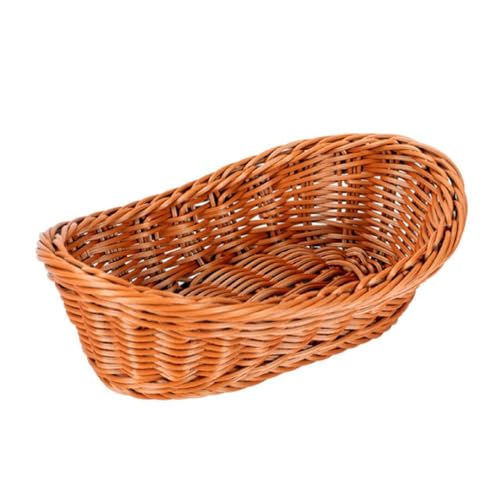 Woven Breads Basket Stackable Oval Fruit Baskets Food Serving Holders for Vegetables Home Kitchen Restaurant Outdoor Wicker Bread Baskets Small Bread Baskets for Table