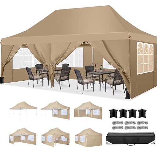 COBIZI Faltpavillon 3X6, Pavillon 3x6m Wasserdicht Stabil Winterfest, Faltbar Partyzelt mit 6...