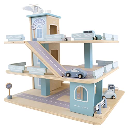 Bandits & Angels Holzspielzeuggarage Bandits Parkerlebnis mit 3 Etagen und...