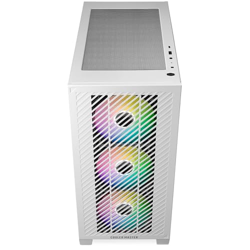 Cooler Master Elite 301 White - Mini-Tour (Micro-ATX, ITX), 3 Ventilateurs Avant ARGB 120mm (1200tr/min), pour Radiateur 280mm Max. ou GPU 365mm Max., Emplacement PSU Ajouré, USB 3.2 Gen1 Type-C