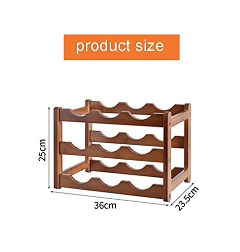 Soporte para 9 botellas de vino de madera de 3 niveles miniatura 2