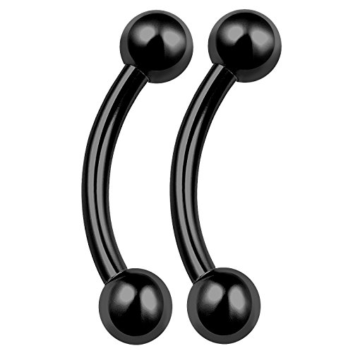 Bodyjewellery 2Pcs 16G Curve Barbell Black Titanium Conch Cartilage Bar Stud Eyebrow Tragus Earrings Lip Helix Rook Ring B2Mce #TOP26