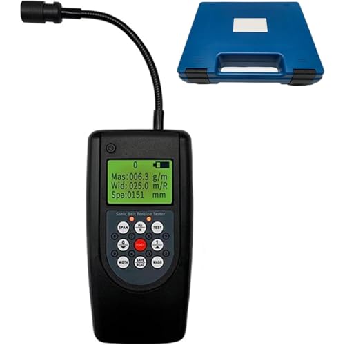 oiakus Medidor De Tensión De Correas Sonic, con Pantalla LCD Retroiluminada, Rango De Frecuencia De 10 Hz a 680 Hz, Capacidad para Almacenar 20 Datos, Ancho Máximo De Correa De 999,9 Mm/R