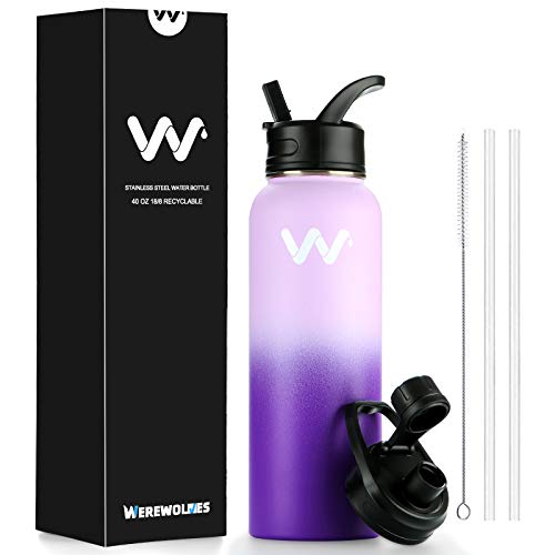 Sports water bottle, vacuum insulated stainless steel water bottl…