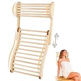 Sauna Backrest Infrared Sauna Backrest Accessories with Adjustable Pillow Wooden Slip-Resistant Non-Toxic Comfortable S-Shape Design Sauna Chair for Any Barrel or Infrared Sauna