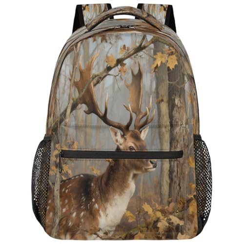 Mochila de viaje de ciervos del bosque para la universidad y escapadas de fin de semana