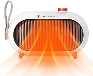 Talmage Scomb Mini Small Portable Silent 1200W Space Electric Heaters for Home Low Energy - Low Wattage Fan Heater Energy Efficient, PTC Ceramic Overheating Tip-Over Protection, White