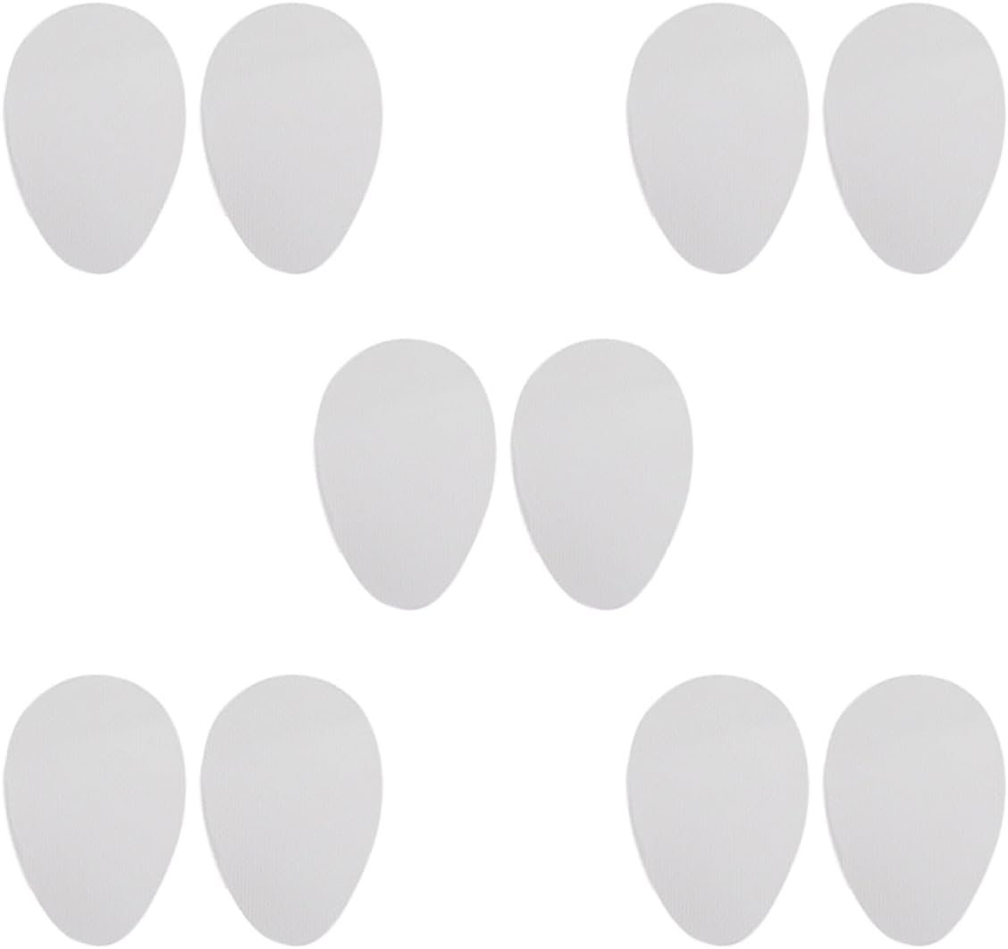 5 Pairs White Anti-Slip Heel Pads for High Heels Made of Sturdy Vinyl Resin, Noise-reducing and Wear-Resistant Shoe Stickers for Comfortable and Secure Fit