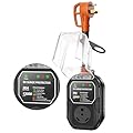 AFS QIORE RV Surge Protectors 30 Amp, 12000 Joules Surge Protection RV Circuit Analyzer RV Electrical System with IP68 Waterproof Cover, RV Adapter Plug for Camper Travel Trailers