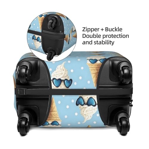 Luggage Cover Protector - Ice Cream Heart Glasses Print Suitcase Covers for Luggage Fit 25-28 Inch Suitcase3