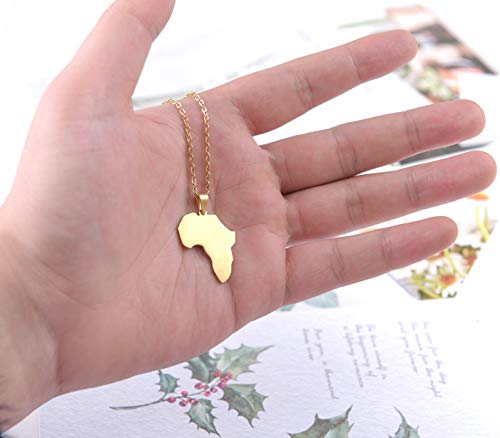 Woman Africa Map Pendant Necklace2