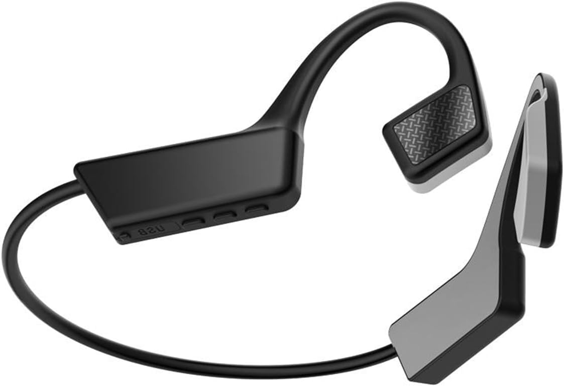 Bone Conduction Headphones Wireless Open-Ear Headphones, Sweatproof Running Headphones,Wireless Earphones with Mic for Running Workout Cycling,Black