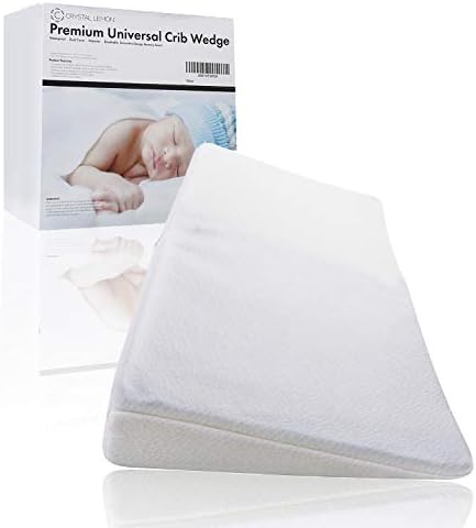 Full Size Universal Crib Wedge Pillow for Baby Mattress, Baby Pillows for Sleeping & Baby Sleep Positioner by Crystal Lemon