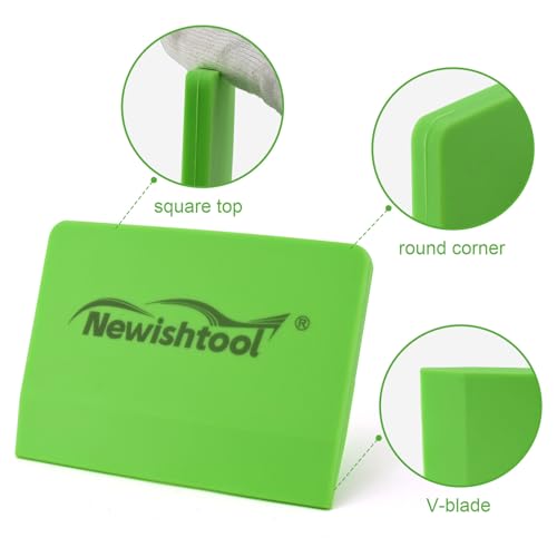 Image of NEWISHTOOL Soft Silicone Small Squeegee for Vinyl, 2 PCS Rubber PPF Tool | PPF Squeegee, Window Tinting V-Blade Scraper, Glass Film Application, Car Paint Protective Film Installation & Water Removal