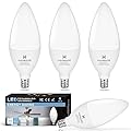 hansang Candelabra LED Bulbs,60 Watt Equivalent,6000K Cool Daylight,Type B Light Bulb,Pack of 4,E12 Small Base,Decorative Chandelier Bulb,Non-Dimmable
