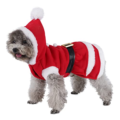 Mogoko Dog Cat Christmas Costume Santa Claus Cosplay Dress, Puppy Pet Fleece Outfits Warm Clothes For Winter Xmas (S Size) #TOP18