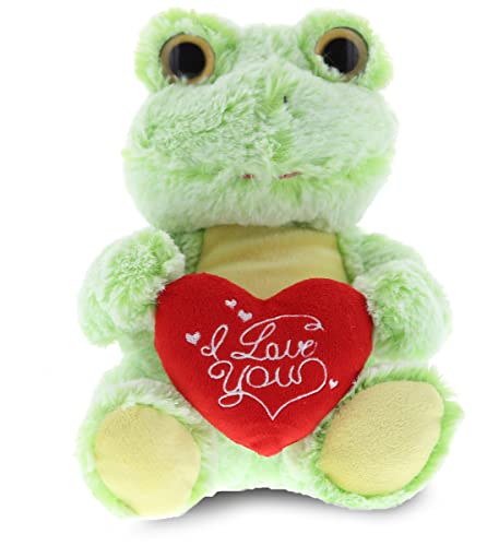 Dollibu Sitting Frog Valentine's Day I Love You Heart Plush - Personalized Super Soft Plush Heart Romantic Stuffed Animals For Anniversary Long Distance Relationship - 6.5 Inches #TOP11