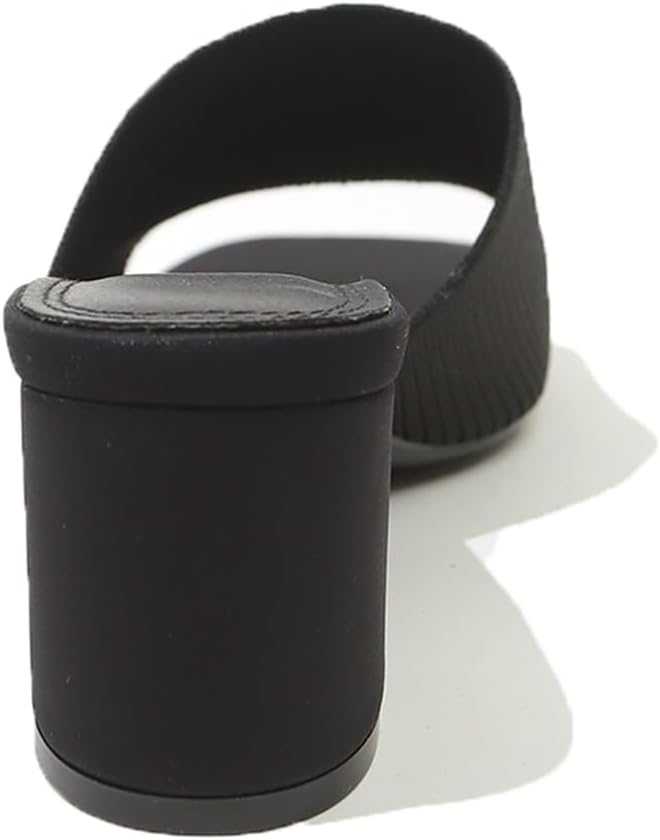 Women's Heeled Sandals Square Open Toe comfortable Heeled Mules Chunky Block Low Heel On Slides - Image 8