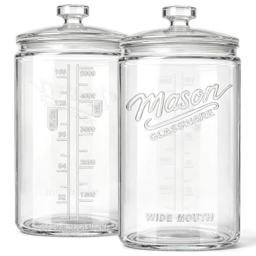Dwbligt Glass Cookie Jars with Lids Airtight, 1.5 Gallon Glass Jar, 2 Pack