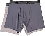 adidas Men's Relaxed Performance Climalite Boxer Brief Underwear (2 Pack), Onyx/Light Onyx, Medium