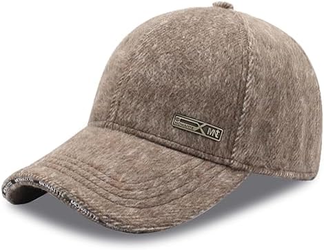 Leather Baseball Cap Men Winter Wool Ball Caps Women Sports Caps Outdoor Hats Unisex Running Hiking Cold Weather