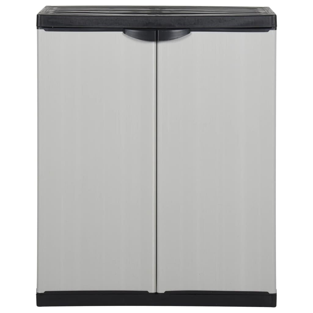 Genérico Armario de jardín con 1 Estante Gris y Negro 68x40x85 cm,Mobiliario,Armarios y Almacenamiento,Taquillas y armarios de Almacenamiento,340981