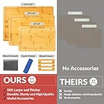 Bamboo Cutting Board Set with Holder - Wooden Cutting Boards for Kitchen, Bamboo Chopping Board Set, Large Wood Cutting… - Image 3