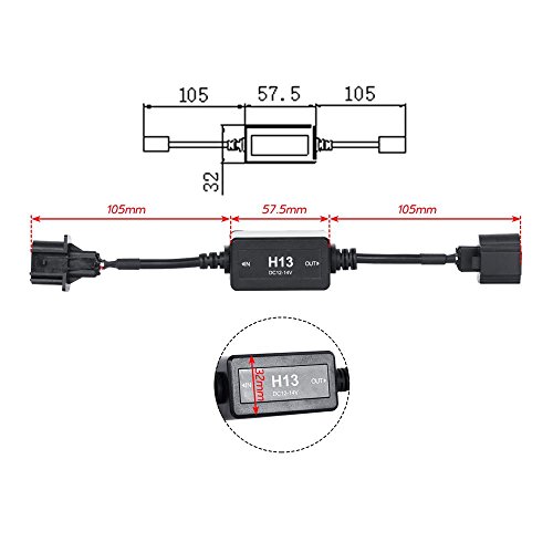 Auxbeam Upgraded H13 9008 Led Resistor Kit, Anti Flicker Error Decoder Warning Canceller, 2Pcs/Set Enhanced Decoder Canbus Drivers #TOP2