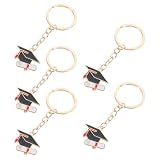 RUNROTOO Set de 5 Llaveros de Aleación Diseño de Sombrero de Doctorado para Recuerdos de Graduación y Decoración de Fiesta de Graduación