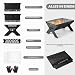 Odoland Camping-Feuerstelle, tragbare Feuerstelle für Camping, 2 in 1 Holzfeuerstelle, Grill mit abnehmbarem Grillrost für Outdoor-Grill, mit Tragetasche, groß