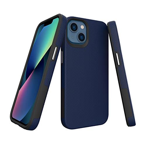 Image of NOXO Ultra-Hybrid Triangle Back Case Cover for iPhone 13, | Shockproof Design | Camera Protection | Soft TPU & Rugged PC | Bumper Case Cover for iPhone 13, (Prussian Blue)