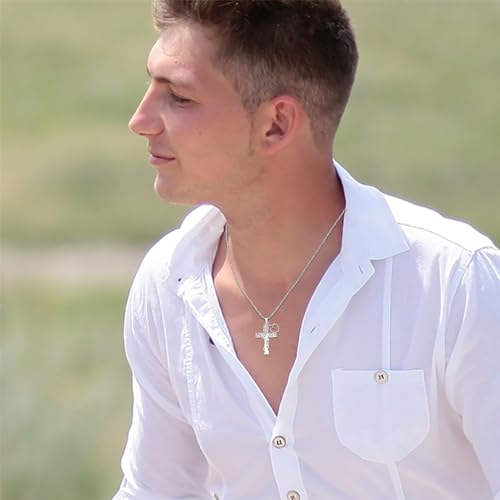 Zircobic Colar de coração semente de mostarda cruz árvore vida Faith Can Move Mountains Joias religi