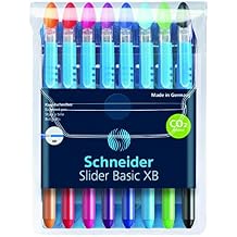 Schneider Slider Basic Ballpoint Pen, Stick, Extra-Bold 1.4 MM, Assorted Ink and Barrel Colors, 8/Pack
